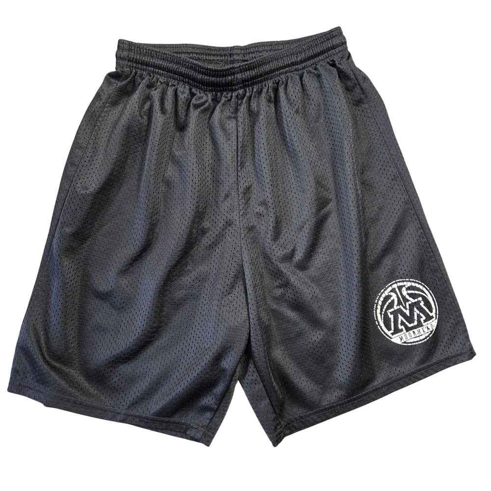 Alleson Athletic Mens Black Mesh Basketball Shorts Moorhead Graphic Size Medium